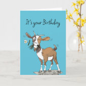 Deze oude geit houdt van verjaardagsfeestje dieren kaart (Gele Bloem)