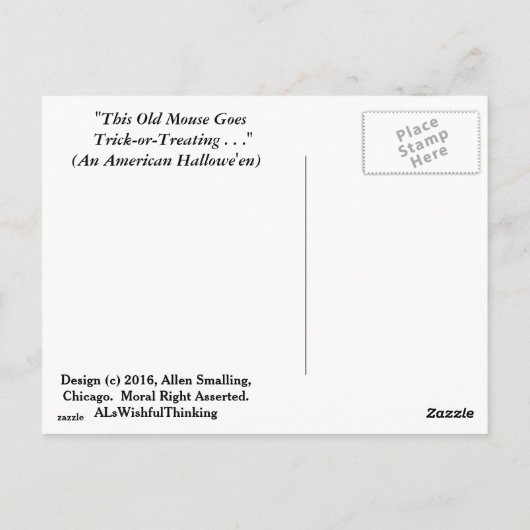 Deze oude muis briefkaart (Achterkant)