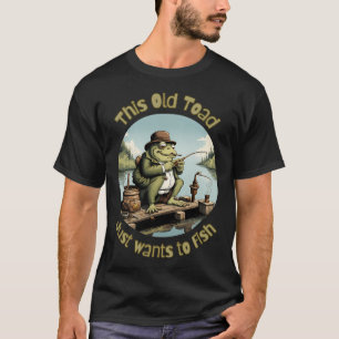 Deze Oude Pad wil gewoon vissen T-shirt