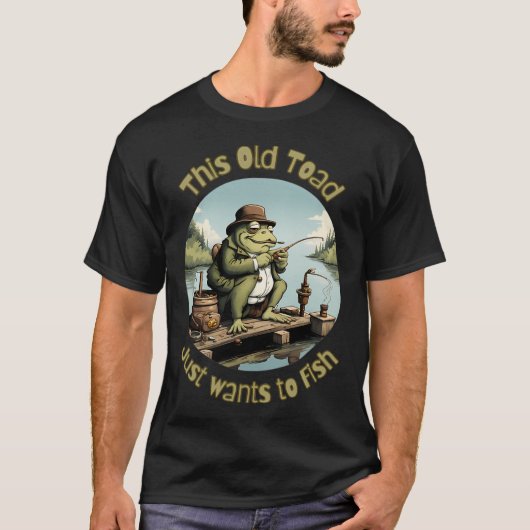 Deze Oude Pad wil gewoon vissen T-shirt (Voorkant)