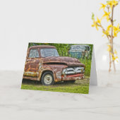 Deze oude vrachtwagen-verjaardag kaart (Gele Bloem)