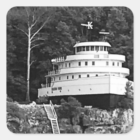 "Deze oude vriend" zet foto-Sticker in Vierkante Sticker (Voorkant)