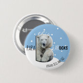 Deze Pa Beer Rocks Vaderdag Ronde Button 5,7 Cm (Voorkant /achterkant)
