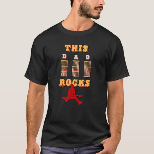Deze pa Rocks Guitar Chords T-shirt (Voorkant)