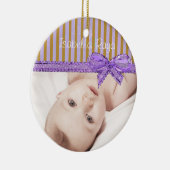 Deze Paarse en bruine fotoversiering personalisere Keramisch Ornament (Rechts)