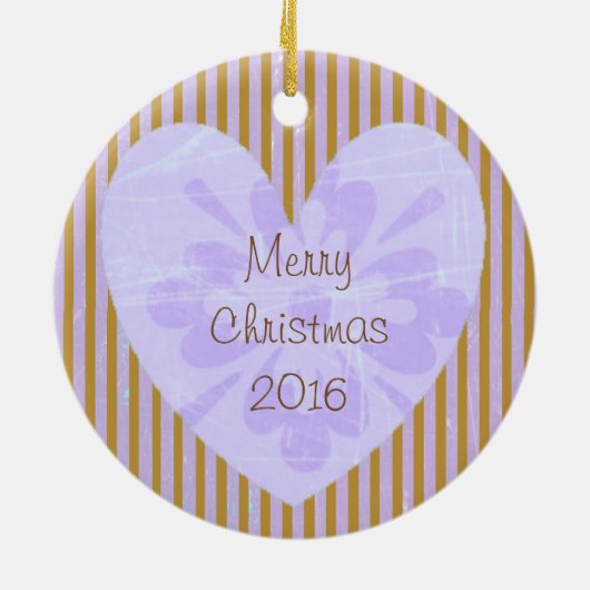 Deze Paarse en bruine fotoversiering personalisere Keramisch Ornament (Achterkant)