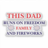 Deze papa draait op Freedom Family en vuurwerk Sticker (Voorkant)