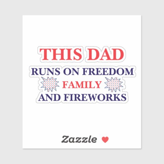 Deze papa draait op Freedom Family en vuurwerk Sticker (Vel)