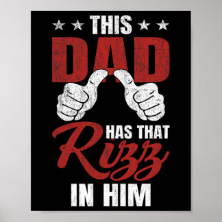 Deze papa heeft die Rizz in zich - Grappige Vaderd Poster