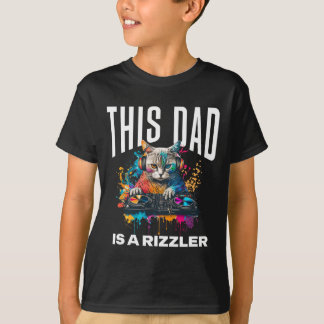 Deze papa heeft Rizz Cool Dj Cat Rizzler papa Vade T-shirt
