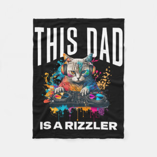 Deze Papa Heeft Rizz Koele Dj Kat Rizzler Papa Vad Fleece Deken