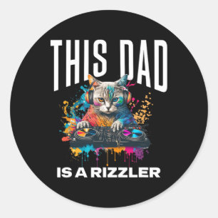 Deze Papa Heeft Rizz Koele Dj Kat Rizzler Vader Va Ronde Sticker