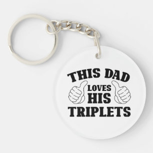 Deze papa houdt van zijn drieling - Cadeau voor pa Sleutelhanger