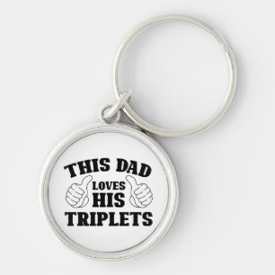 Deze papa houdt van zijn drieling - Cadeau voor pa Sleutelhanger