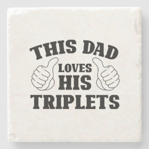 Deze papa houdt van zijn drieling - Cadeau voor pa Stenen Onderzetter
