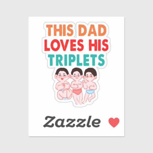 Deze papa houdt van zijn drieling sticker (Vel)