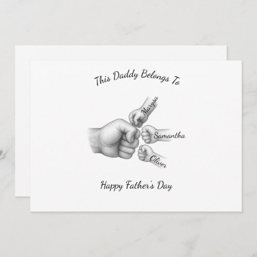 Deze papa is van – Cadeau met namen van kinderen - Feestdagenkaart (Voorkant / Achterkant)