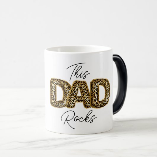DEZE PAPA ROCKS Luipaard Print Chic Fathers Day Magische Mok (Voorkant rechts)