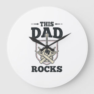 Deze papa rocks vintage gitaar papa shirt ontwerp  grote klok