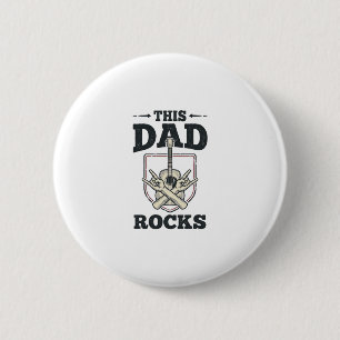 Deze papa rocks vintage gitaar papa shirt ontwerp ronde button 5,7 cm