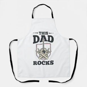 Deze papa rocks vintage gitaar papa shirt ontwerp schort