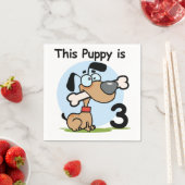 Deze papaver is 3 "Birthday Paper Napkins" Servet (Insitu)