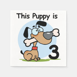 Deze papaver is 3 "Birthday Paper Napkins" Servet