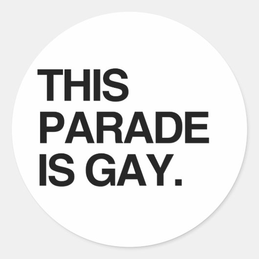 Deze parade is leuk ronde sticker (Voorkant)