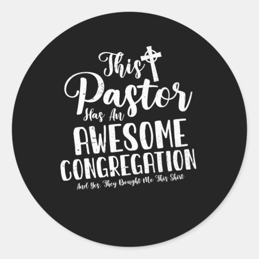 Deze pastoor heeft een Geweldige gemeente Christel Ronde Sticker (Voorkant)