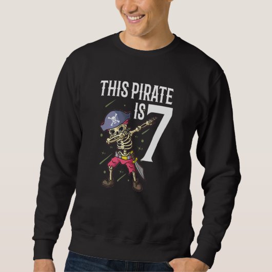 Deze piraat is 7 Dabbing piraat 7de verjaardag jon Trui (Voorkant)