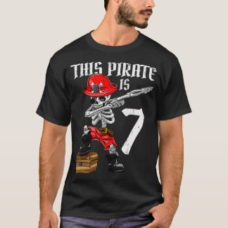 Deze piraat is 7 dabbing piraat 7e verjaardag t-shirt