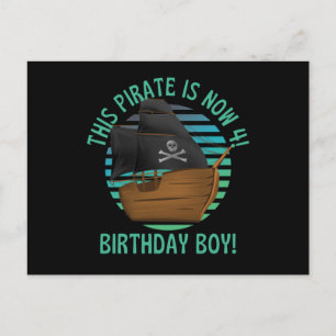 Deze piraat is nu 4 jarig jochie briefkaart