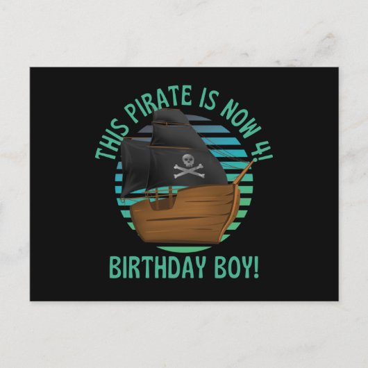 Deze piraat is nu 4 jarige jongen briefkaart (Voorkant)