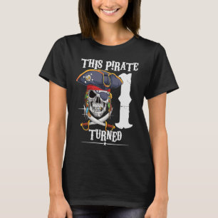 Deze piraat werd 1 jaar jongen meisje 1e verjaarda t-shirt