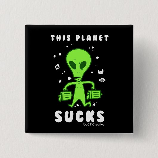 Deze planeet maakt een pak vierkante button 5,1 cm (Voorkant)