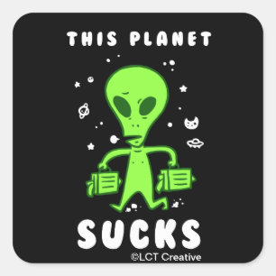 Deze planeet maakt een pak vierkante sticker