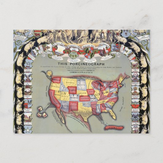 DEZE PORCINEOGRAPH, C1876 BRIEFKAART (Voorkant)