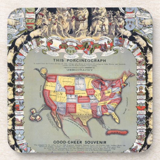 DEZE PORCINEOGRAPH, C1876 DRANKJES ONDERZETTER (Voorkant)