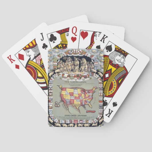 DEZE PORCINEOGRAPH, C1876 POKERKAARTEN (Achterkant)