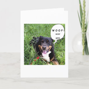 DEZE PRAATHOND ZEGT WOOF - JOU-JARIG KAART