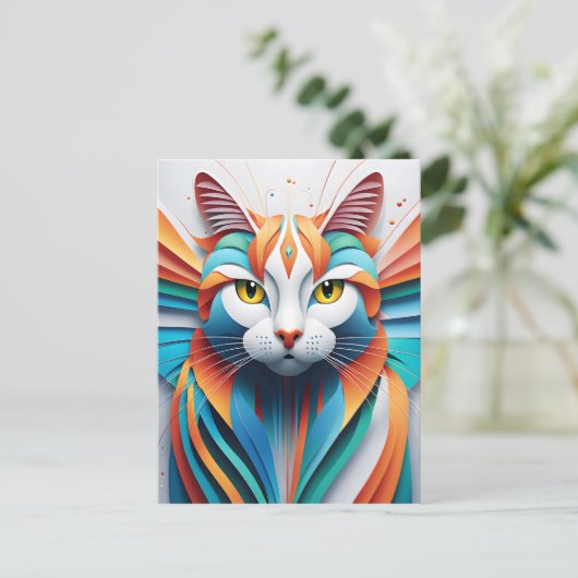Deze prachtige kat vector kunst is de perfecte add briefkaart (Staand voorkant)