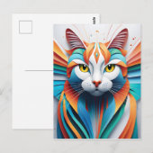 Deze prachtige kat vector kunst is de perfecte add briefkaart (Voorkant / Achterkant)