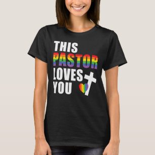 Deze predikant houdt van je LGBTQ Ally Religious L T-shirt