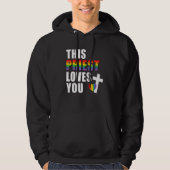 Deze priester houdt van je LGBTQ bondgenoot religi Hoodie (Voorkant)