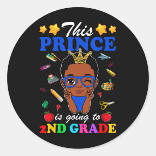 Deze prins gaat naar de 2e klas terug naar school ronde sticker