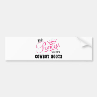 Deze prinses draagt Cowboy Boots Bumpersticker
