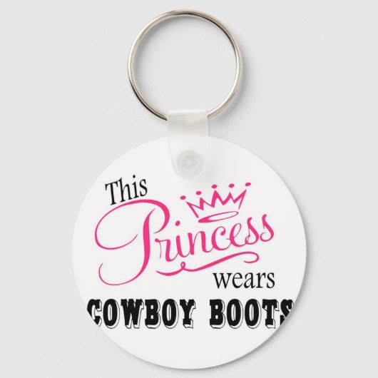 Deze prinses draagt Cowboy Boots Sleutelhanger (Voorkant)