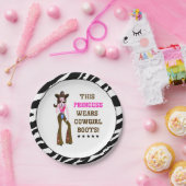 Deze prinses draagt Cowgirl Boots! Papieren Bordje (Feest)