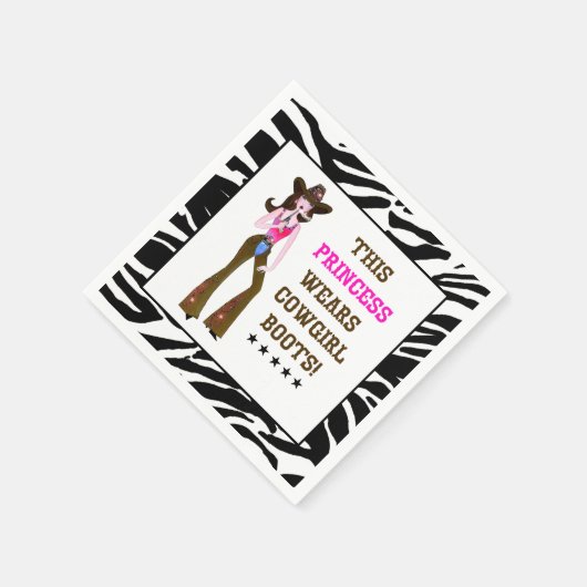 Deze prinses draagt Cowgirl Boots! Servetten (Hoek)