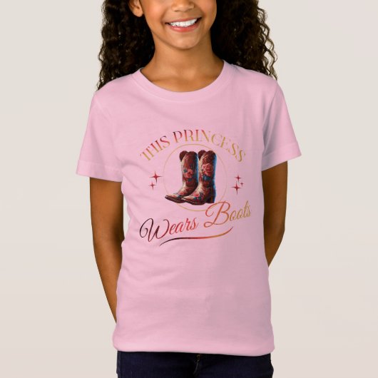 Deze prinses draagt laarzen cowgirl t-shirt (Voorkant)